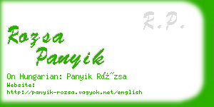 rozsa panyik business card